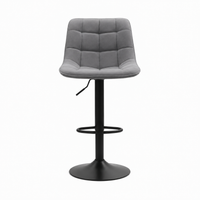 tabourets de bar pivotants gris foncé – Hauteur réglable, dossier ergonomique, assise rembourrée, repose-pieds, design moderne