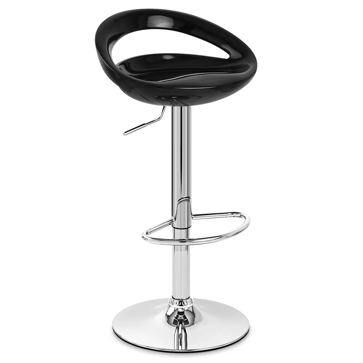 tabouret de bar  noir rembourré avec dossier