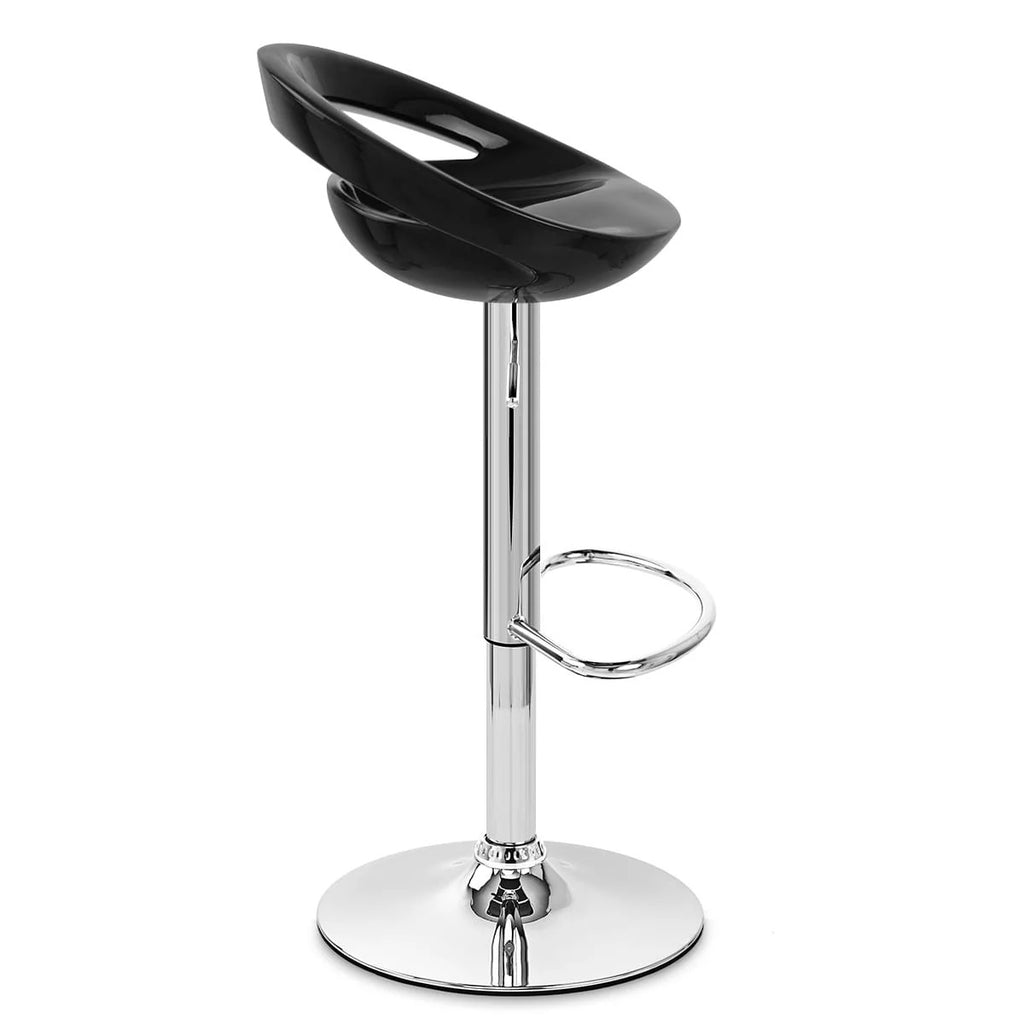 tabouret de bar  noir rembourré avec dossier