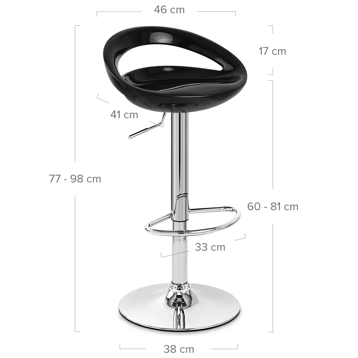 tabouret de bar  noir rembourré avec dossier