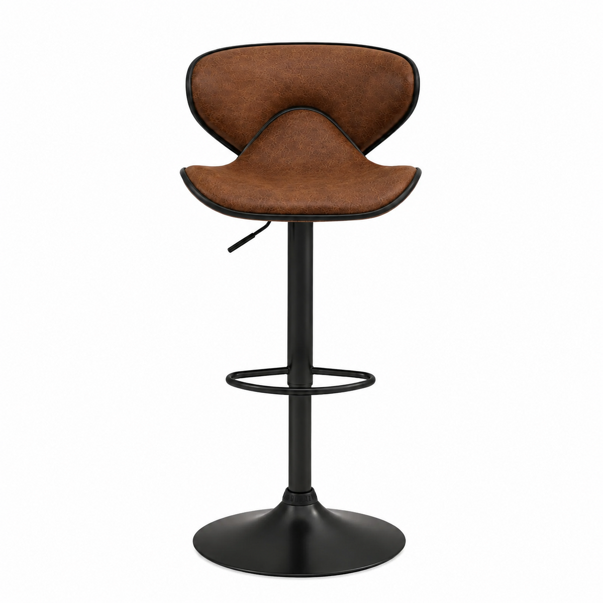 Tabouret de bar en cuir veilli