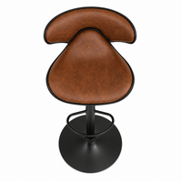 Tabouret de bar en cuir veilli