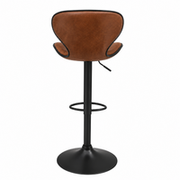 Tabouret de bar en cuir veilli