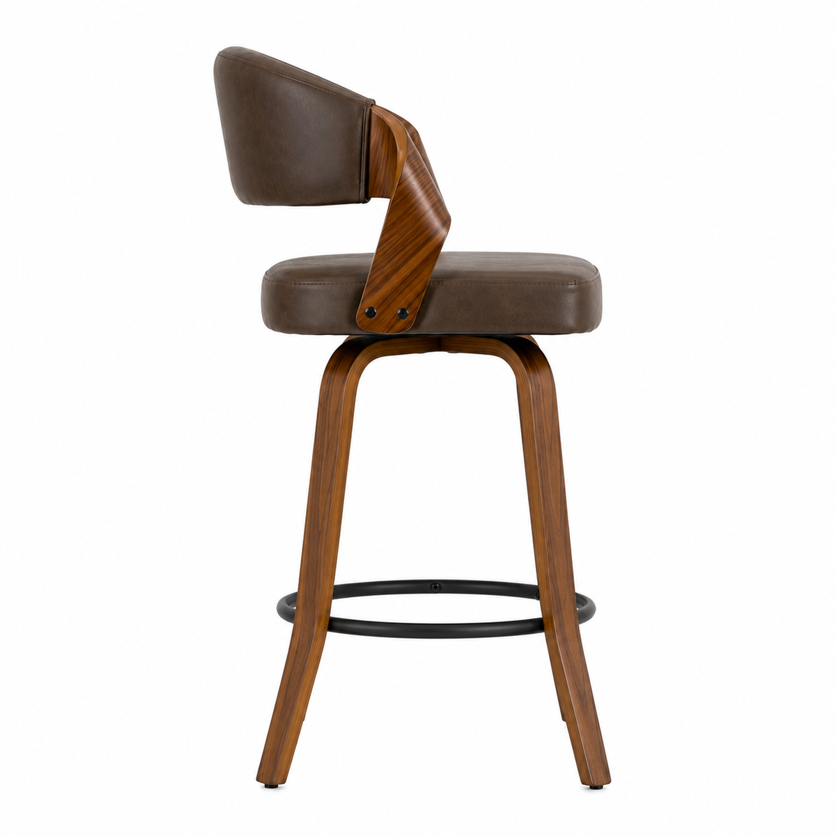 Tabourets de Bar Pivotants Modernes en Bois Courbé