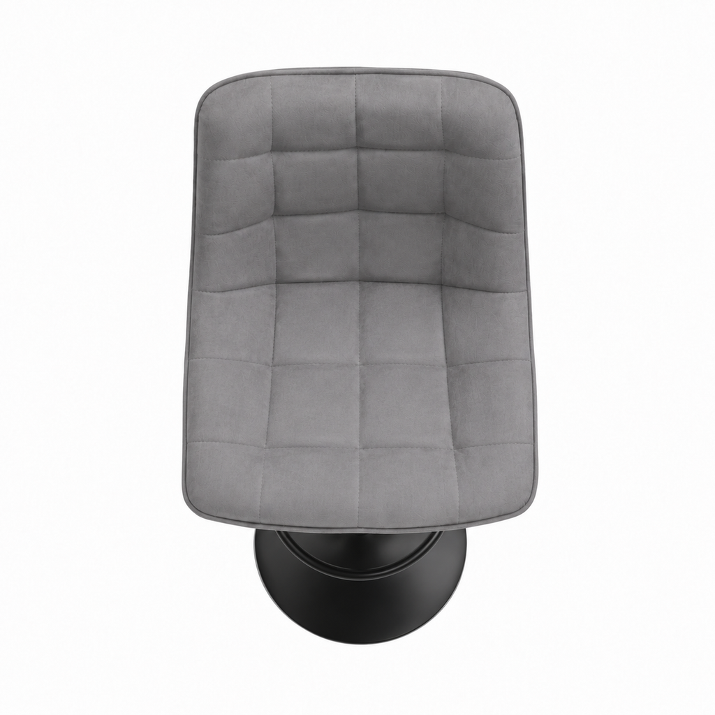 tabourets de bar pivotants gris foncé – Hauteur réglable, dossier ergonomique, assise rembourrée, repose-pieds, design moderne