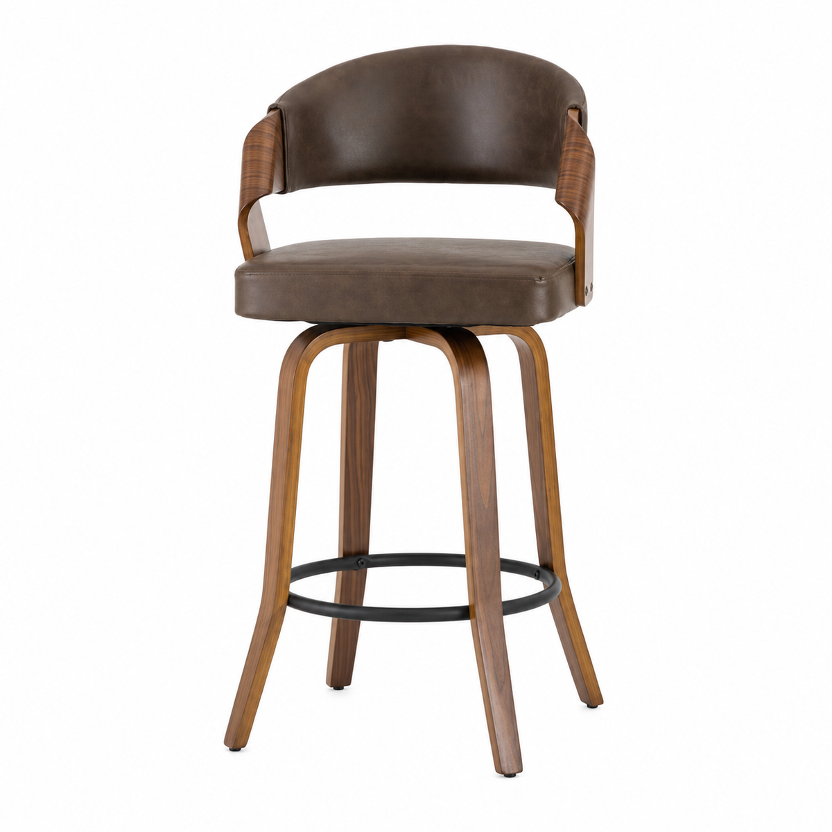 Tabourets de Bar Pivotants Modernes en Bois Courbé