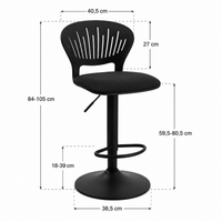 Tabouret de Bar Réglable Noir – Design Moderne et Confortable
