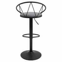 Tabouret de Bar Design Néo-Rétro Pivotant Réglable – Assise en Lin Gris & Repose-Pieds Métal Noir