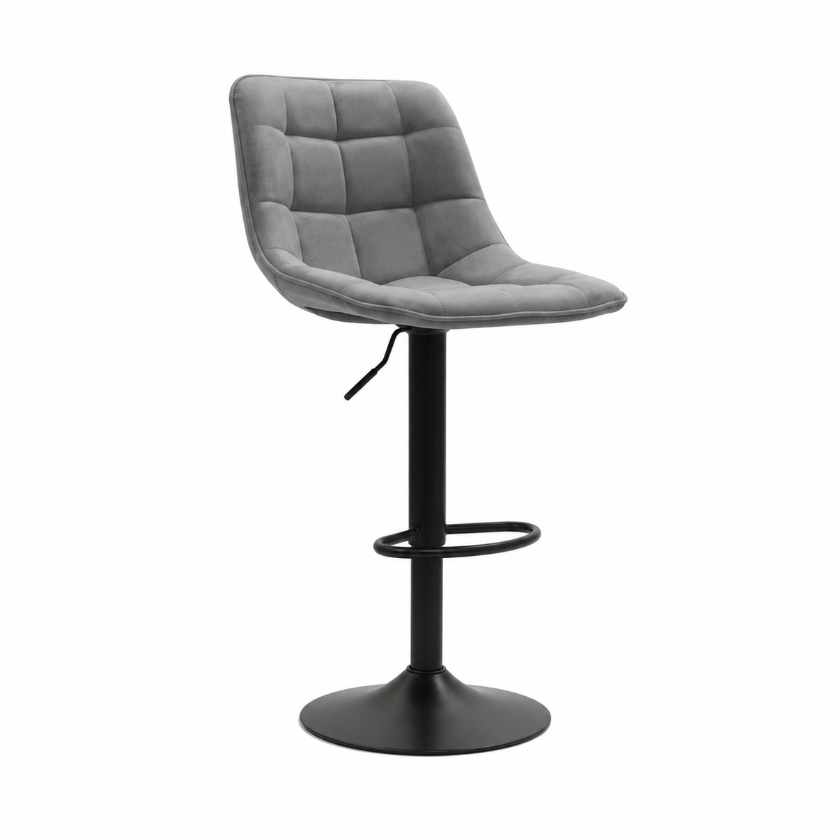 tabourets de bar pivotants gris foncé – Hauteur réglable, dossier ergonomique, assise rembourrée, repose-pieds, design moderne