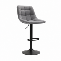 tabourets de bar pivotants gris foncé – Hauteur réglable, dossier ergonomique, assise rembourrée, repose-pieds, design moderne