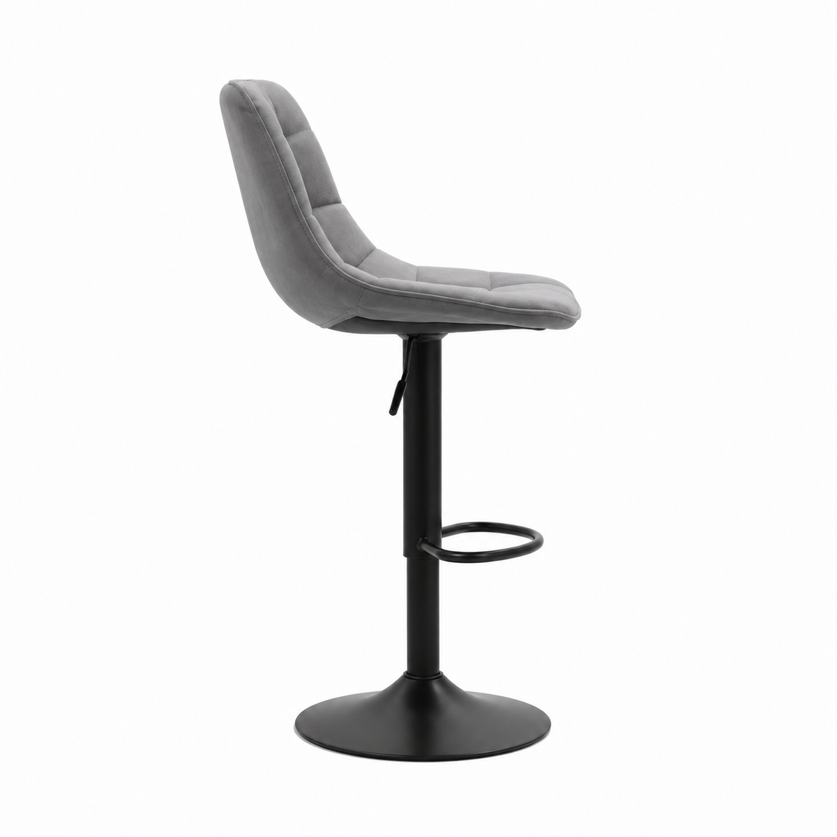 tabourets de bar pivotants gris foncé – Hauteur réglable, dossier ergonomique, assise rembourrée, repose-pieds, design moderne