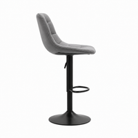 tabourets de bar pivotants gris foncé – Hauteur réglable, dossier ergonomique, assise rembourrée, repose-pieds, design moderne